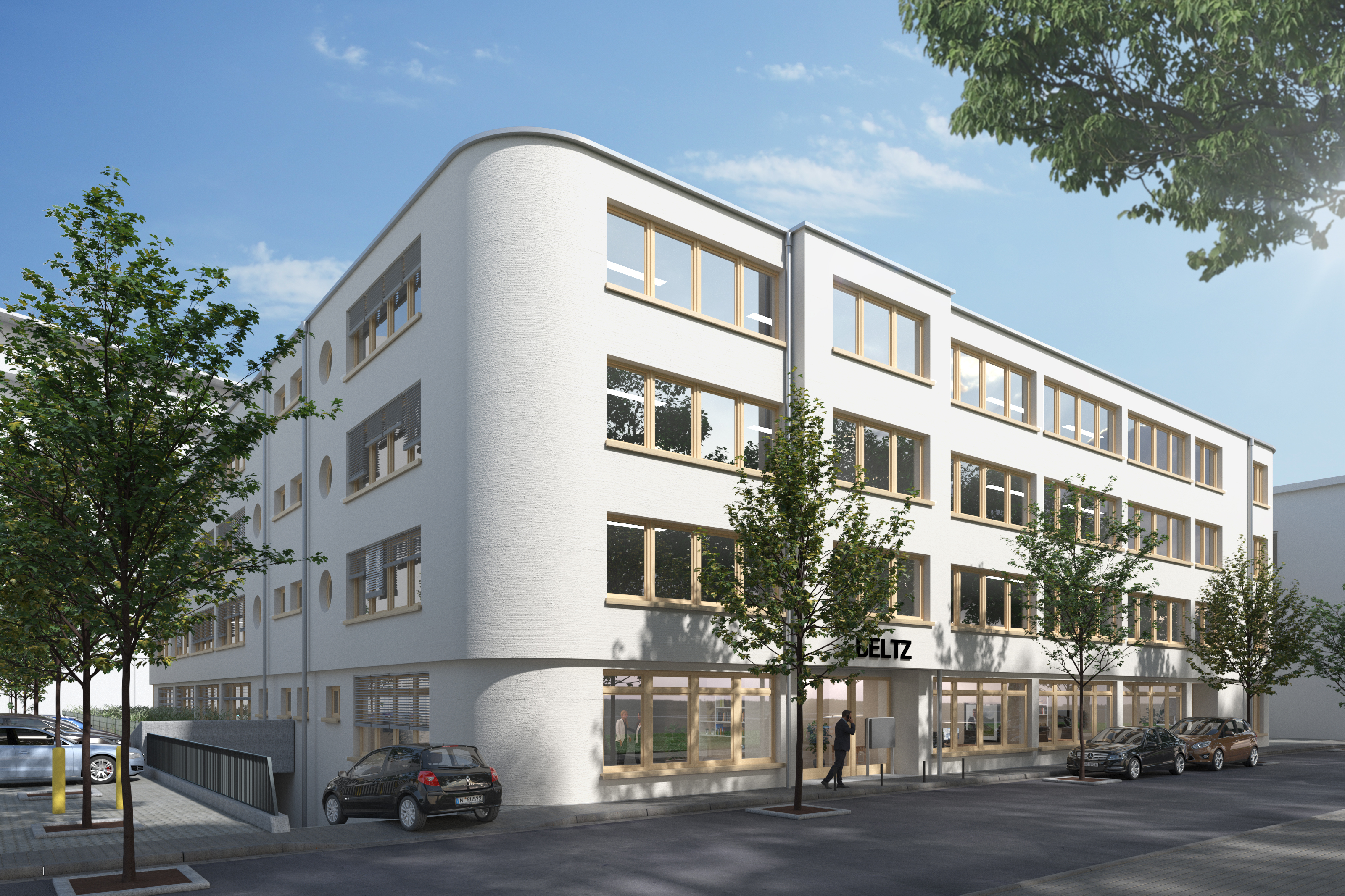Architektonische Darstellung der Planung des neuen Verlagsgebäudes von Beltz
